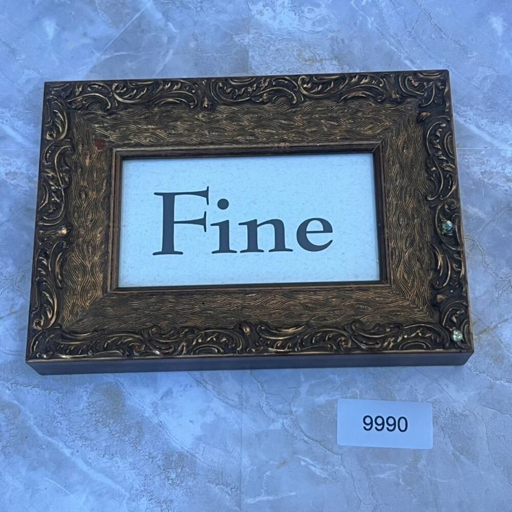 Ornate Vintage-Style Picture "Fine" Framed Word Art 6.5" x 9" - Picture 10 of 10